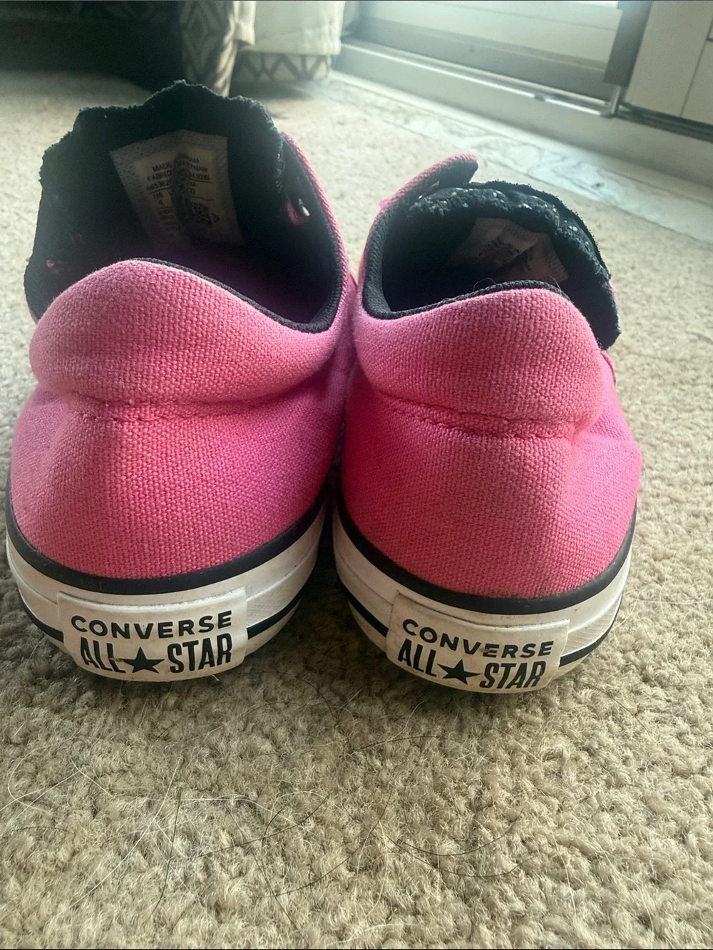 Converse Kids Pink Canvas Low-Top Sneakers with Star-Print Tongue